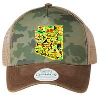 Arizona Infographic Hand Drawn Map Legacy Tie Dye Trucker Hat