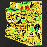 Arizona Infographic Hand Drawn Map Cool Comfort Performance Bucket Hat