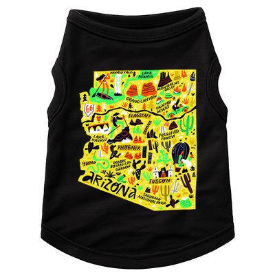 Arizona Infographic Hand Drawn Map Doggie Tank