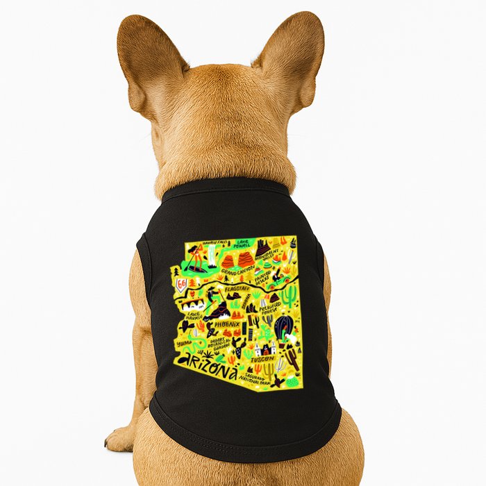 Arizona Infographic Hand Drawn Map Doggie Tank