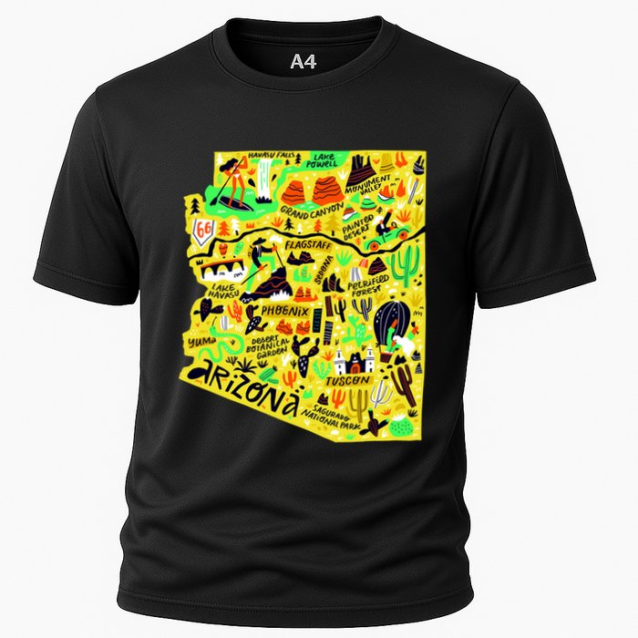 Arizona Infographic Hand Drawn Map Performance Shirt