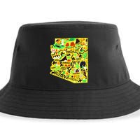 Arizona Infographic Hand Drawn Map Sustainable Bucket Hat