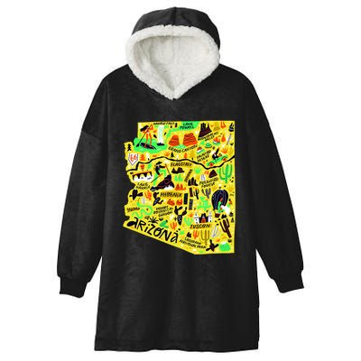 Arizona Infographic Hand Drawn Map Hooded Wearable Blanket