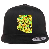 Arizona Infographic Hand Drawn Map Flat Bill Trucker Hat