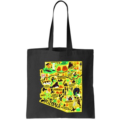 Arizona Infographic Hand Drawn Map Bag