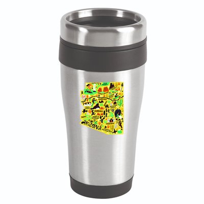 Arizona Infographic Hand Drawn Map 16oz Travel Tumbler