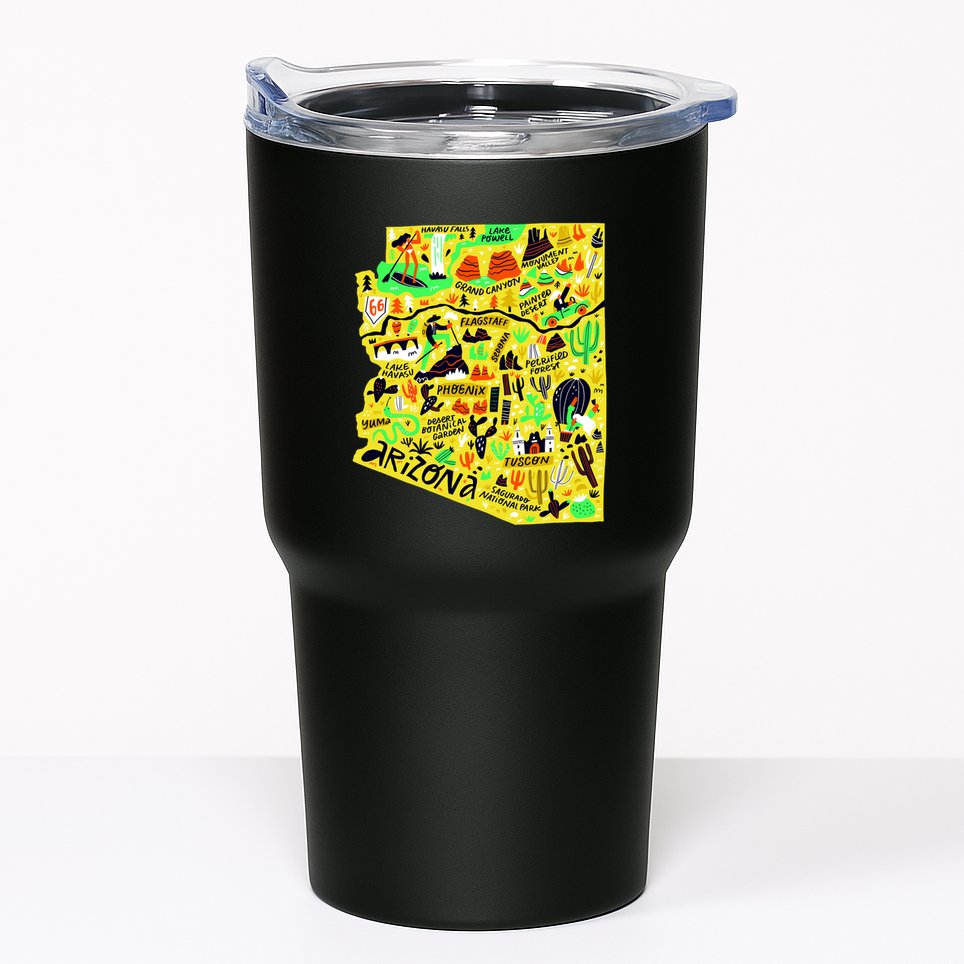 Arizona Infographic Hand Drawn Map Tumbler
