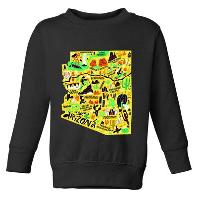 Arizona Infographic Hand Drawn Map Toddler Sweatshirt