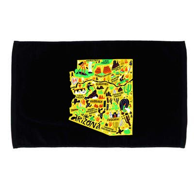 Arizona Infographic Hand Drawn Map Microfiber Hand Towel