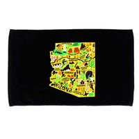 Arizona Infographic Hand Drawn Map Microfiber Hand Towel