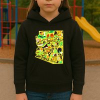 Arizona Infographic Hand Drawn Map Kids Hoodie