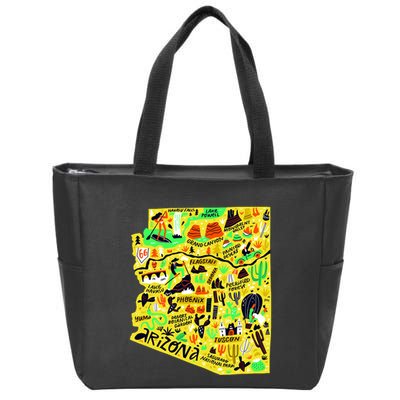 Arizona Infographic Hand Drawn Map Zip Tote Bag