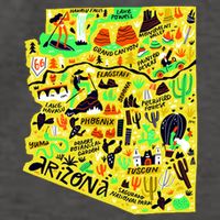 Arizona Infographic Hand Drawn Map Vector Backpack