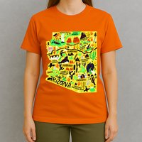 Arizona Infographic Hand Drawn Map T-Shirt