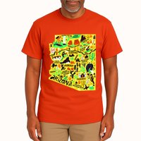 Arizona Infographic Hand Drawn Map Tall T-Shirt