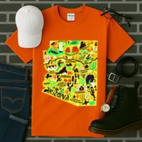 Arizona Infographic Hand Drawn Map Tall T-Shirt