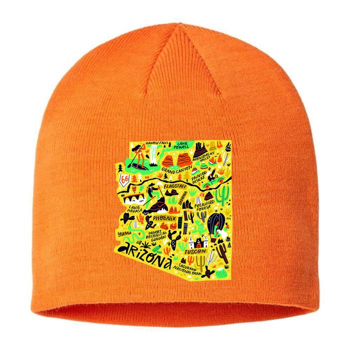 Arizona Infographic Hand Drawn Map Sustainable Beanie