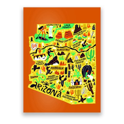 Arizona Infographic Hand Drawn Map Poster