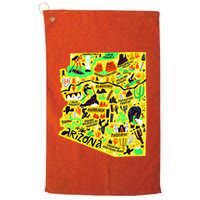 Arizona Infographic Hand Drawn Map Golf Towel