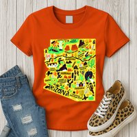 Arizona Infographic Hand Drawn Map Womens T-Shirt