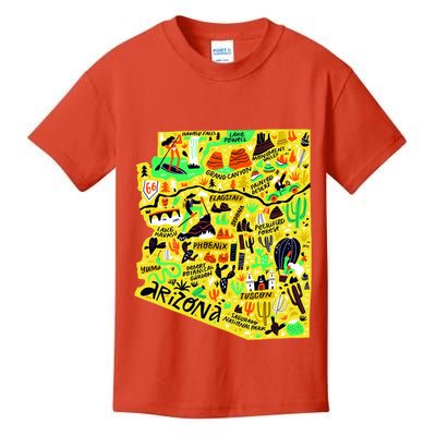 Arizona Infographic Hand Drawn Map Kids T-Shirt