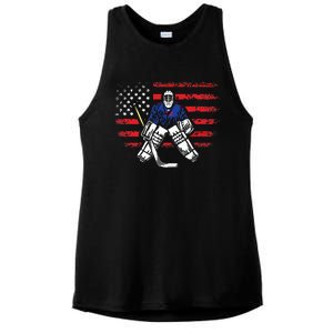 American Ice Hockey Athlete Winter Sport Goalkeeper Ladies PosiCharge Tri-Blend Wicking Tank