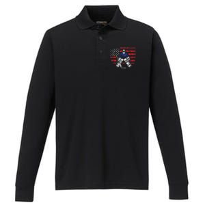 American Ice Hockey Athlete Winter Sport Goalkeeper Performance Long Sleeve Polo