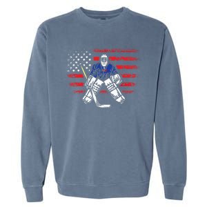 American Ice Hockey Athlete Winter Sport Goalkeeper Garment-Dyed Sweatshirt