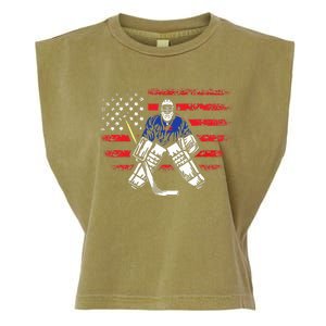 American Ice Hockey Athlete Winter Sport Goalkeeper Garment-Dyed Women's Muscle Tee