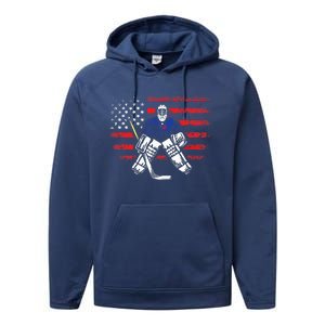 American Ice Hockey Athlete Winter Sport Goalkeeper Performance Fleece Hoodie