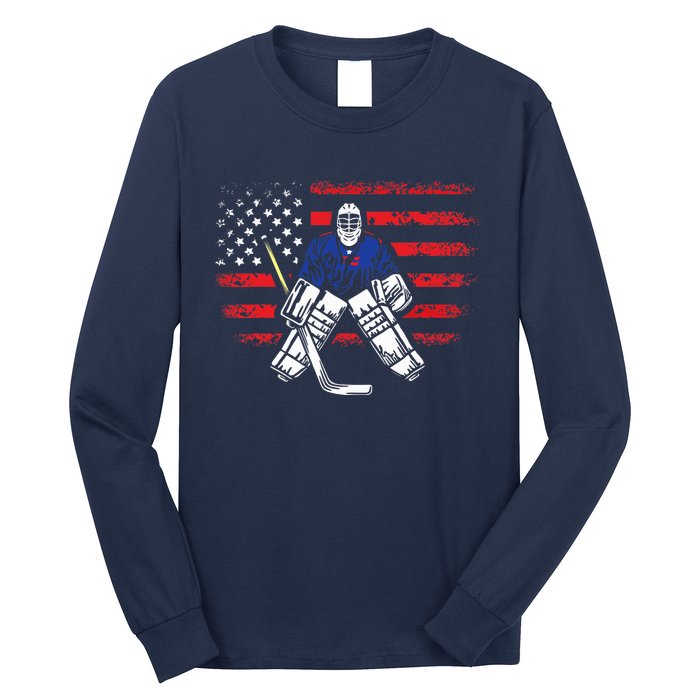 American Ice Hockey Athlete Winter Sport Goalkeeper Long Sleeve Shirt