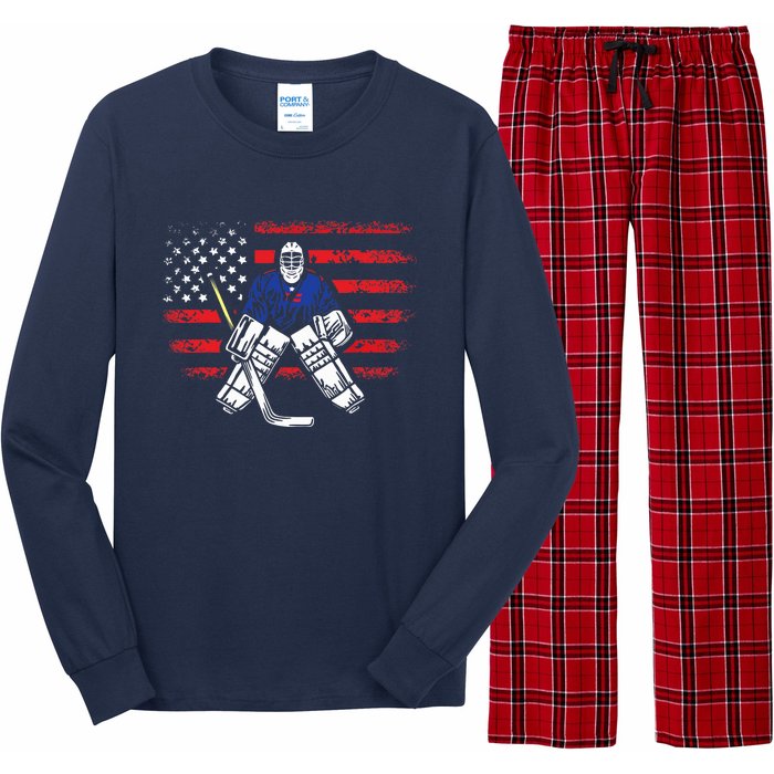 American Ice Hockey Athlete Winter Sport Goalkeeper Long Sleeve Pajama Set