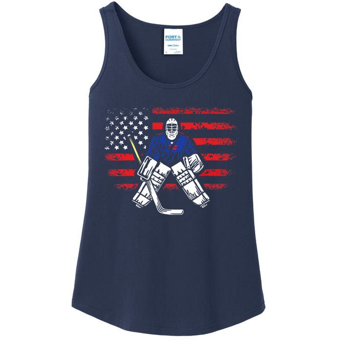 American Ice Hockey Athlete Winter Sport Goalkeeper Ladies Essential Tank