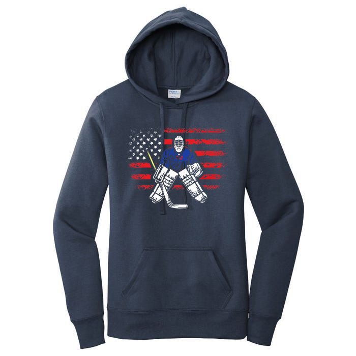 American Ice Hockey Athlete Winter Sport Goalkeeper Women's Pullover Hoodie