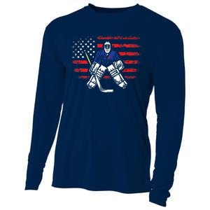 American Ice Hockey Athlete Winter Sport Goalkeeper Cooling Performance Long Sleeve Crew