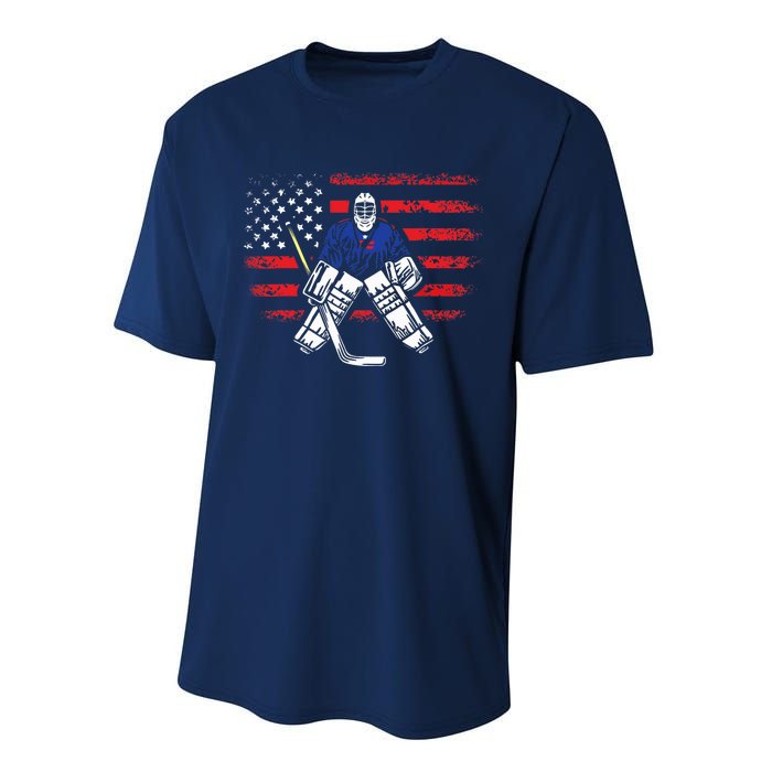 American Ice Hockey Athlete Winter Sport Goalkeeper Performance Sprint T-Shirt