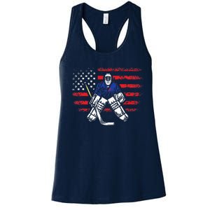 American Ice Hockey Athlete Winter Sport Goalkeeper Women's Racerback Tank