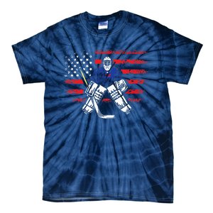 American Ice Hockey Athlete Winter Sport Goalkeeper Tie-Dye T-Shirt