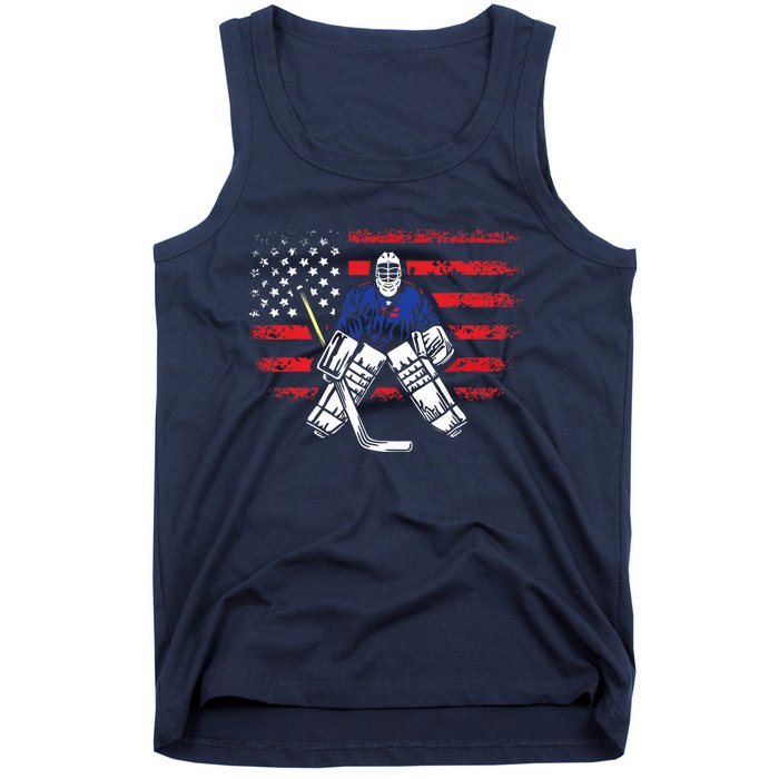 American Ice Hockey Athlete Winter Sport Goalkeeper Tank Top