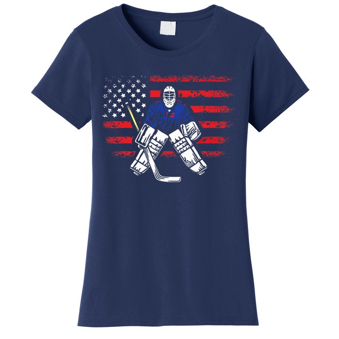 American Ice Hockey Athlete Winter Sport Goalkeeper Women's T-Shirt