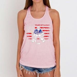 American Ice Hockey Athlete Winter Sport Goalkeeper Women's Knotted Racerback Tank