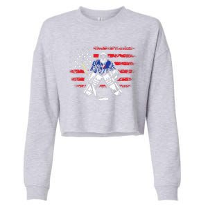 American Ice Hockey Athlete Winter Sport Goalkeeper Cropped Pullover Crew