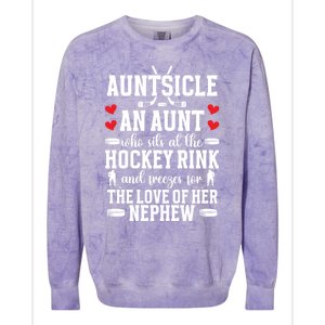 Auntsicle Ice Hockey Aunt Of A Hockey Player Auntie Gift Colorblast Crewneck Sweatshirt