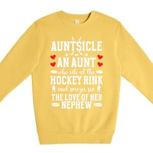 Auntsicle Ice Hockey Aunt Of A Hockey Player Auntie Gift Premium Crewneck Sweatshirt