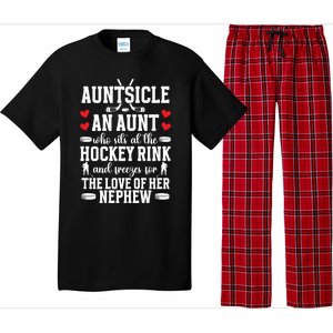 Auntsicle Ice Hockey Aunt Of A Hockey Player Auntie Gift Pajama Set