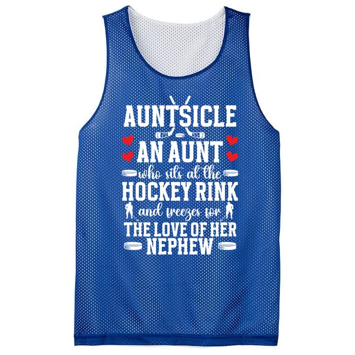 Auntsicle Ice Hockey Aunt Of A Hockey Player Auntie Gift Mesh Reversible Basketball Jersey Tank