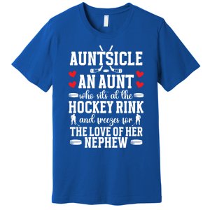 Auntsicle Ice Hockey Aunt Of A Hockey Player Auntie Gift Premium T-Shirt