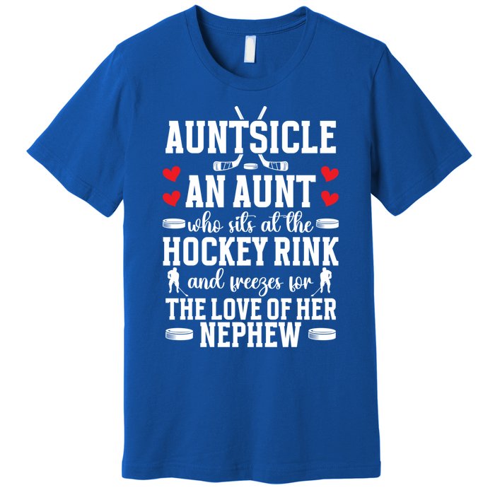 Auntsicle Ice Hockey Aunt Of A Hockey Player Auntie Gift Premium T-Shirt