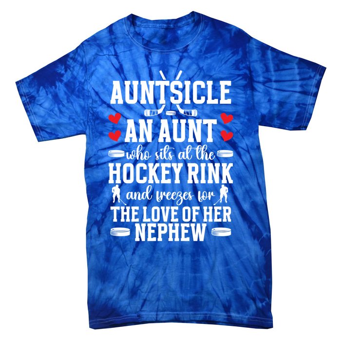 Auntsicle Ice Hockey Aunt Of A Hockey Player Auntie Gift Tie-Dye T-Shirt