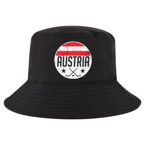 Austria Ice Hockey Flag Jersey Supporter Austrian Fan Gift Cool Comfort Performance Bucket Hat